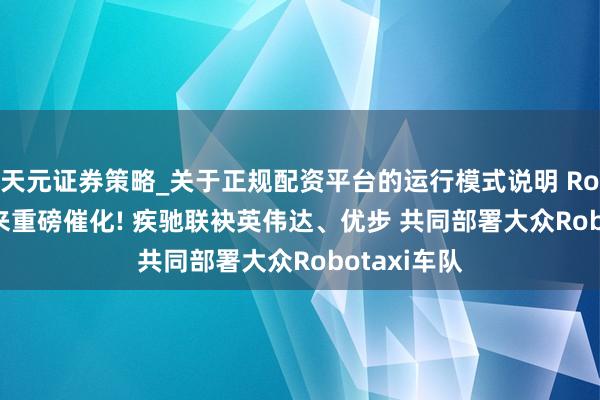 天元证券策略_关于正规配资平台的运行模式说明 Robotaxi迎来重磅催化! 疾驰联袂英伟达、优步 共同部署大众Robotaxi车队