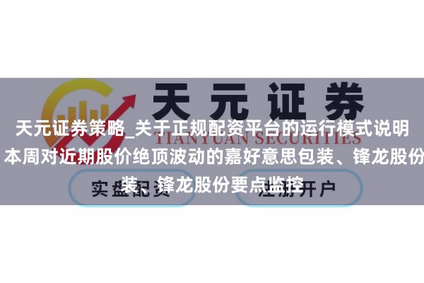天元证券策略_关于正规配资平台的运行模式说明 深交所：本周对近期股价绝顶波动的嘉好意思包装、锋龙股份要点监控