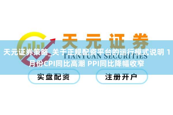 天元证券策略_关于正规配资平台的运行模式说明 1月份CPI同比高潮 PPI同比降幅收窄