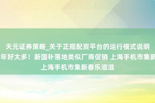 天元证券策略_关于正规配资平台的运行模式说明 销量比前年好太多！新国补落地类似厂商促销 上海手机市集新春乐滋滋