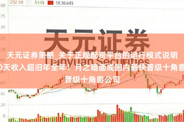 天元证券策略_关于正规配资平台的运行模式说明 近20天收入超旧年全年!月之暗面成国内最快晋级十角兽公司